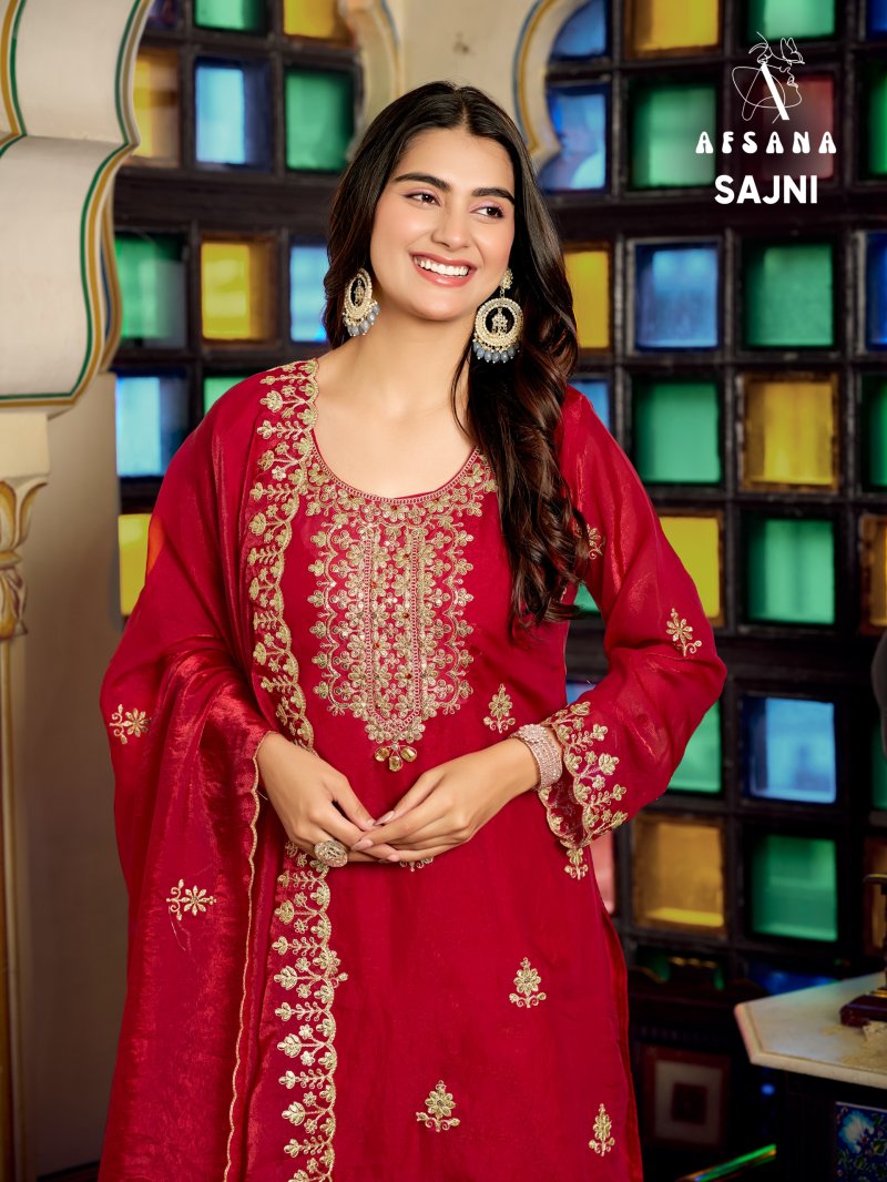 Sajni Vol 2 By Afsana Fandy Satin Readymade Suits
